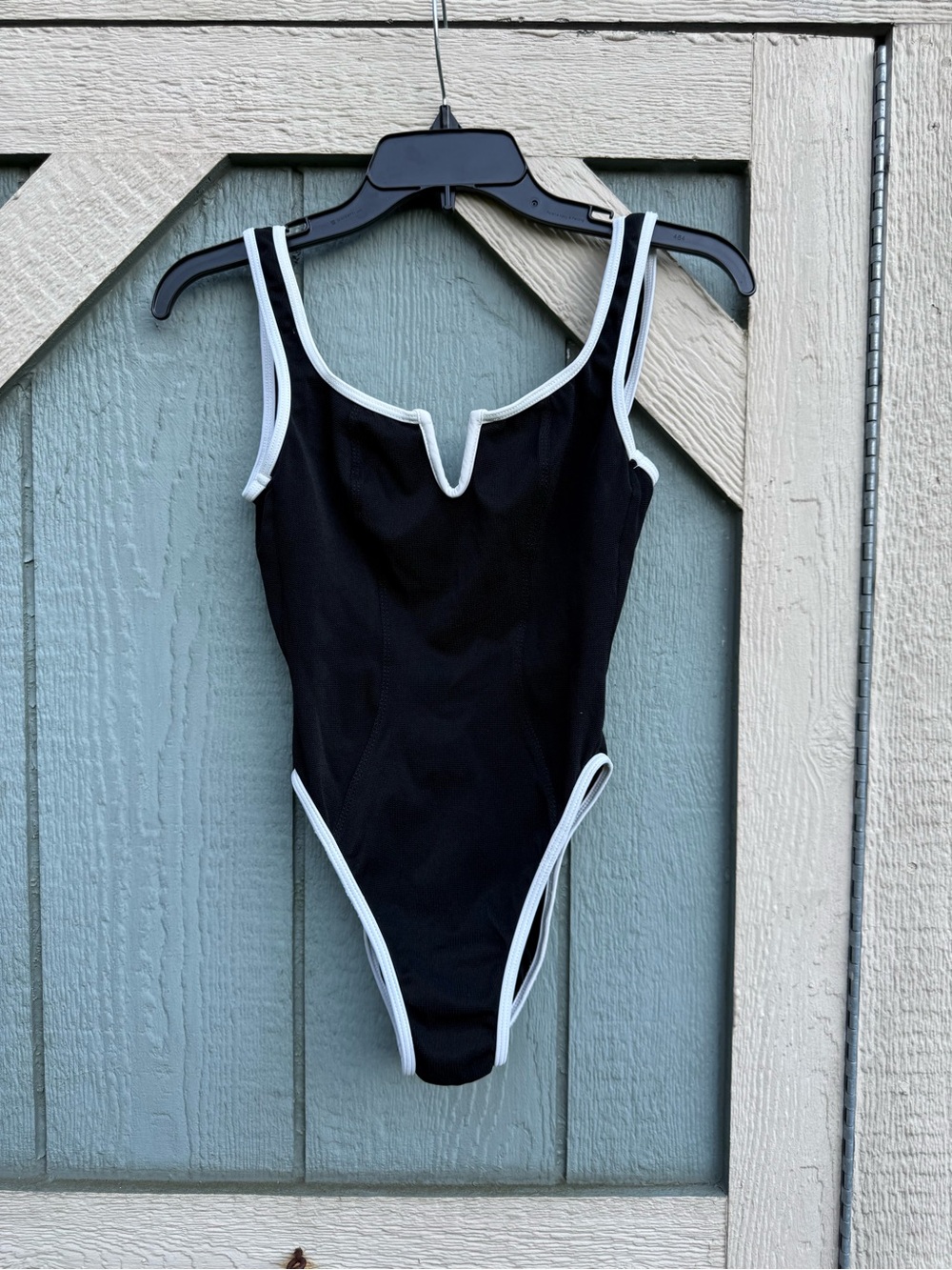 Pacific Connections Black One-Piece Swimsuit with White Trim